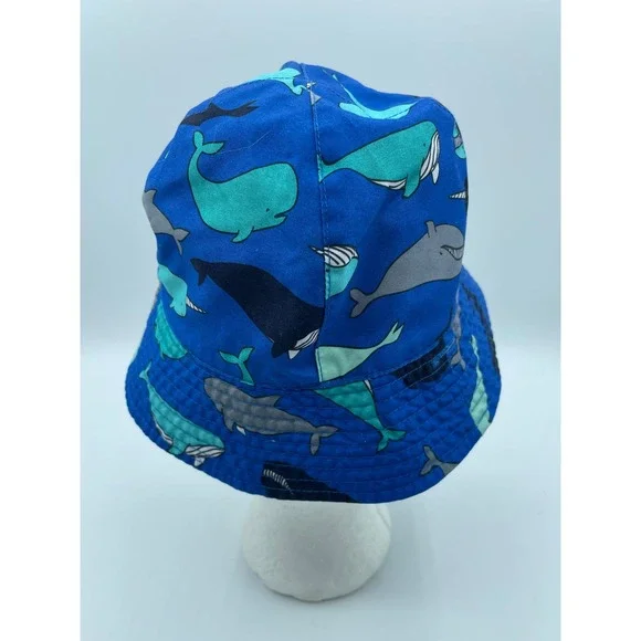 Cat and Jack Kids Bucket Hat Blue Whale Narwhal Print 12-18 Months - Picture 3 of 6